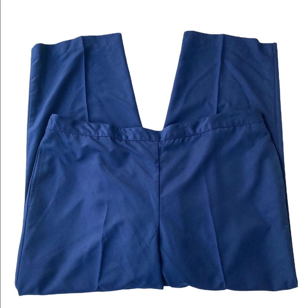 NWT Womans Alfred Dunner Navy Pants 16 Short Anchor's Away Classic Fit Elastic
